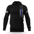 Distressed BLUE LINE Hoodie - Blue Lives Matter NYC