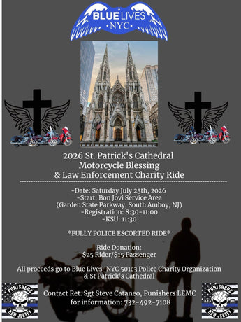 BLUE LIVES Saint Patrick's Catherdral Charity Motorcycle Blessing Ride - Blue Lives Matter NYC