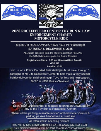 Annual Rockefeller Center Charity Motorcycle Run - Saturday December 6th,2025 - Blue Lives Matter NYC