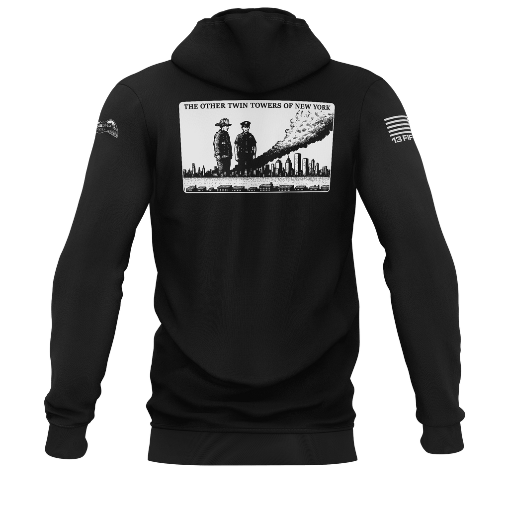 NEVER FORGET - The Other Twin Towers of New York Hoodie - Blue Lives Matter NYC