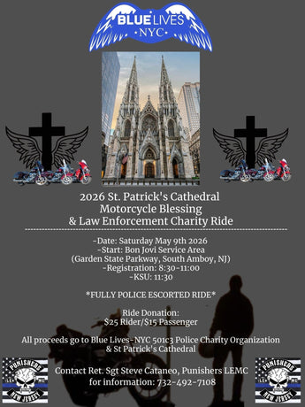 BLUE LIVES Saint Patrick's Catherdral Charity Motorcycle Blessing Ride - Blue Lives Matter NYC