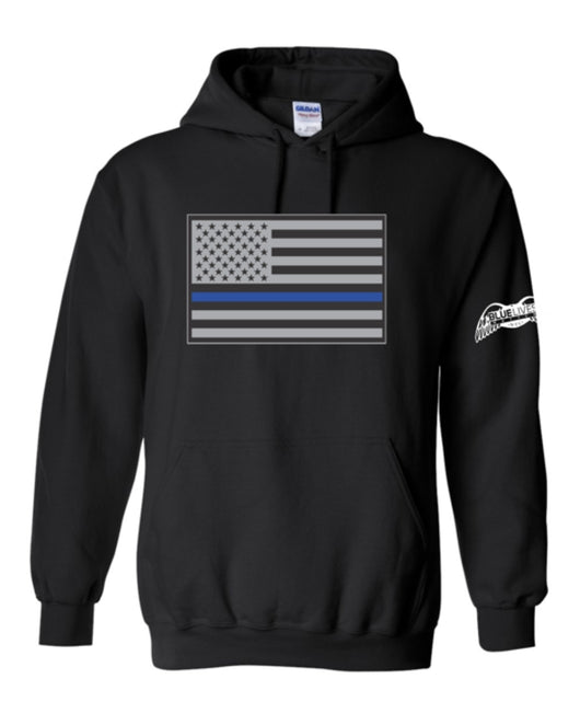 BLUE LINE flag hoodie