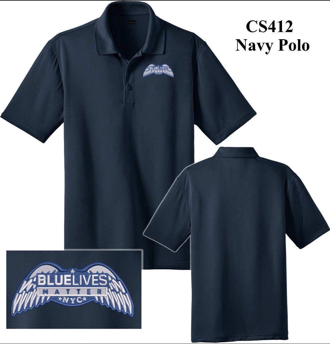 Polo w/ stitched logo - Blue Lives Matter NYC